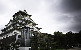 white and brown house, photography, architecture, temple, Japan