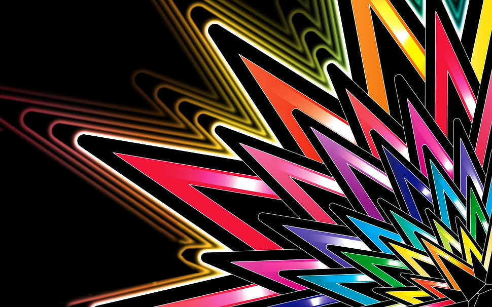 multicolored spiky illustration HD wallpaper