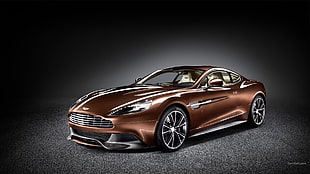 brown coupe, Aston Martin, Aston Martin Vanquish, car, vehicle