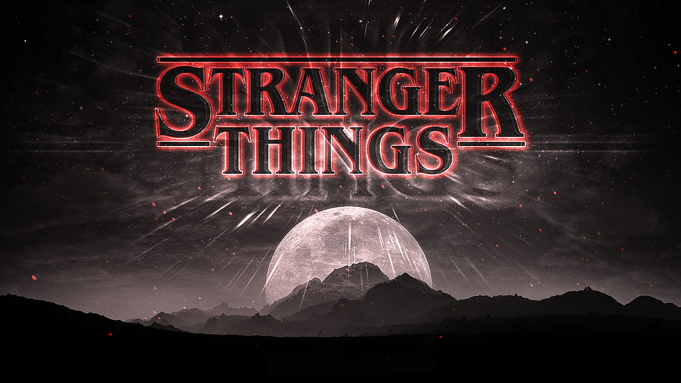 Stranger Things advertisement, Stranger Things, TV, Moon, night HD wallpaper