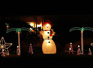snowman LED decor HD wallpaper