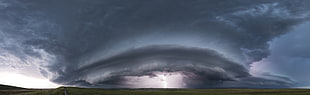 thunderstorm clouds, lightning