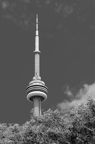 gray scale photo of grey concrete landmark