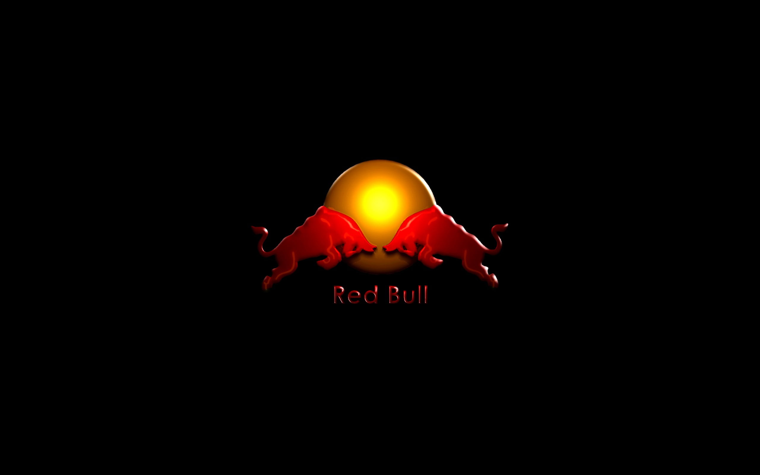 Red Bull Logo On Black Background Hd Wallpaper Wallpaper Flare