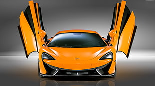 orange McLaren 570S HD wallpaper