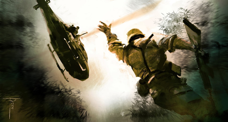 game application wallpaper, artwork, soldier HD wallpaper