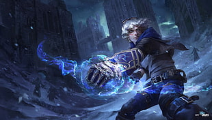 gray hair male anime character, League of Legends, Ezreal