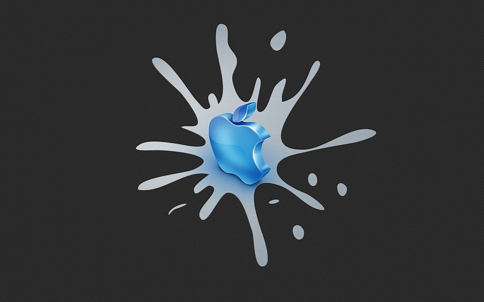 blue Apple logo HD wallpaper