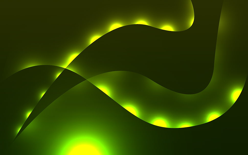 black and green LED lights HD wallpaper