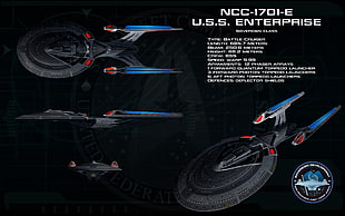 NCC-1701-E U.S.S spaceship collage, Star Trek, USS Enterprise (spaceship) HD wallpaper