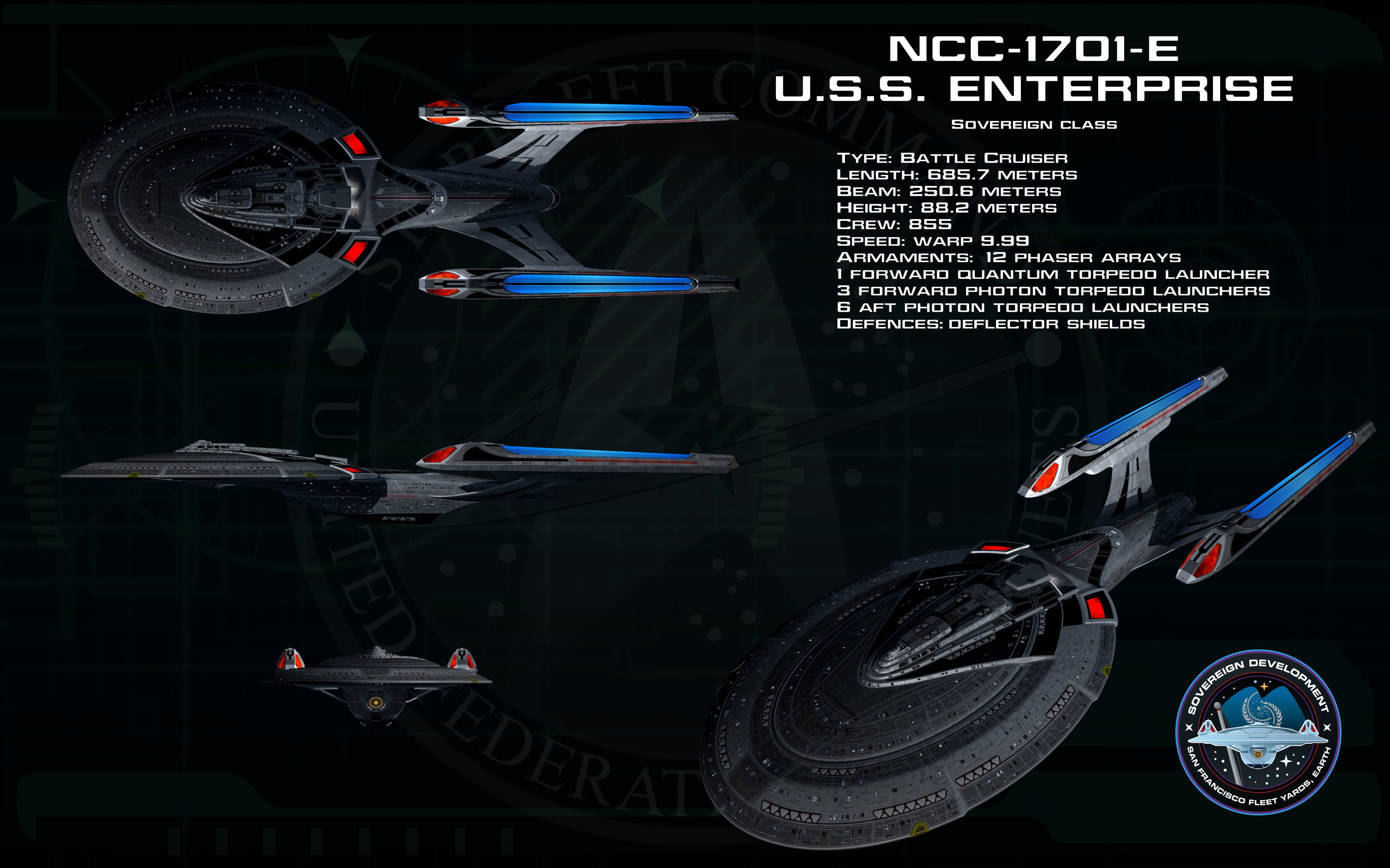 NCC-1701-E U.S.S spaceship collage, Star Trek, USS Enterprise (spaceship)
