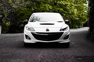 white Mazda 3 HD wallpaper