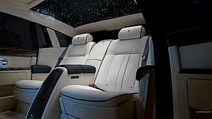 white and black car interior, car, Rolls-Royce Phantom