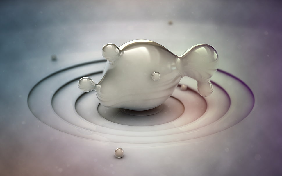 white fish figurine HD wallpaper