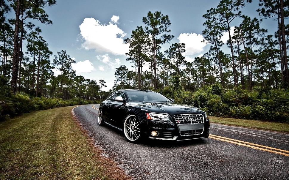 black Audi sedan, Audi, Audi S5 HD wallpaper