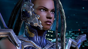 close up photo of female character graphic illustration HD wallpaper