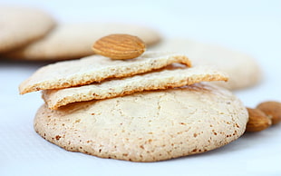 cooked cookie and almond nut HD wallpaper