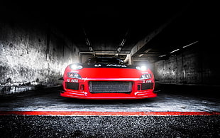 red vehicle, car, red cars, selective coloring HD wallpaper