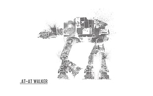 AT-AT Walker skethc, AT-AT, fan art, Star Wars, spaceship HD wallpaper