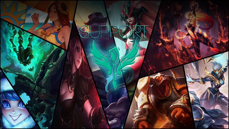 League of Legend support hero graphic wallpaper, League of Legends, Thresh, Leona (League of Legends), Lulu (League of Legends) HD wallpaper