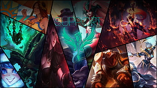 League of Legend support hero graphic wallpaper, League of Legends, Thresh, Leona (League of Legends), Lulu (League of Legends)