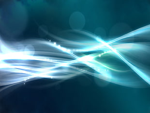 white and blue lightwaves wallpaper