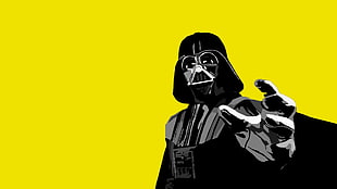 Star Wars Darth Vader artwork wallpaper, movies, Star Wars, Darth Vader, yellow background HD wallpaper