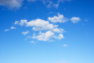 blue sky with white clouds, sky, blue, clouds HD wallpaper