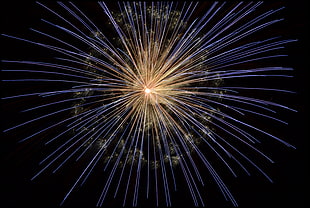 yellow fireworks sparks with black background