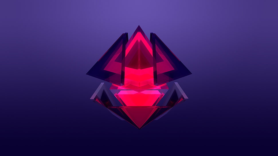 diamond shaped red logo illustration, abstract, Justin Maller, Facets, digital art HD wallpaper