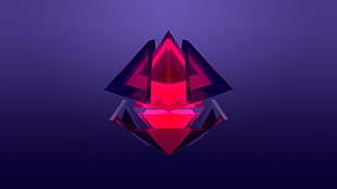 diamond shaped red logo illustration, abstract, Justin Maller, Facets, digital art