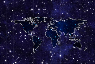 Galaxy World map illustration