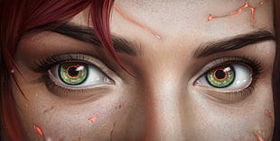 person's eyes artwork, digital art, eyes, closeup, Fem Shep HD wallpaper