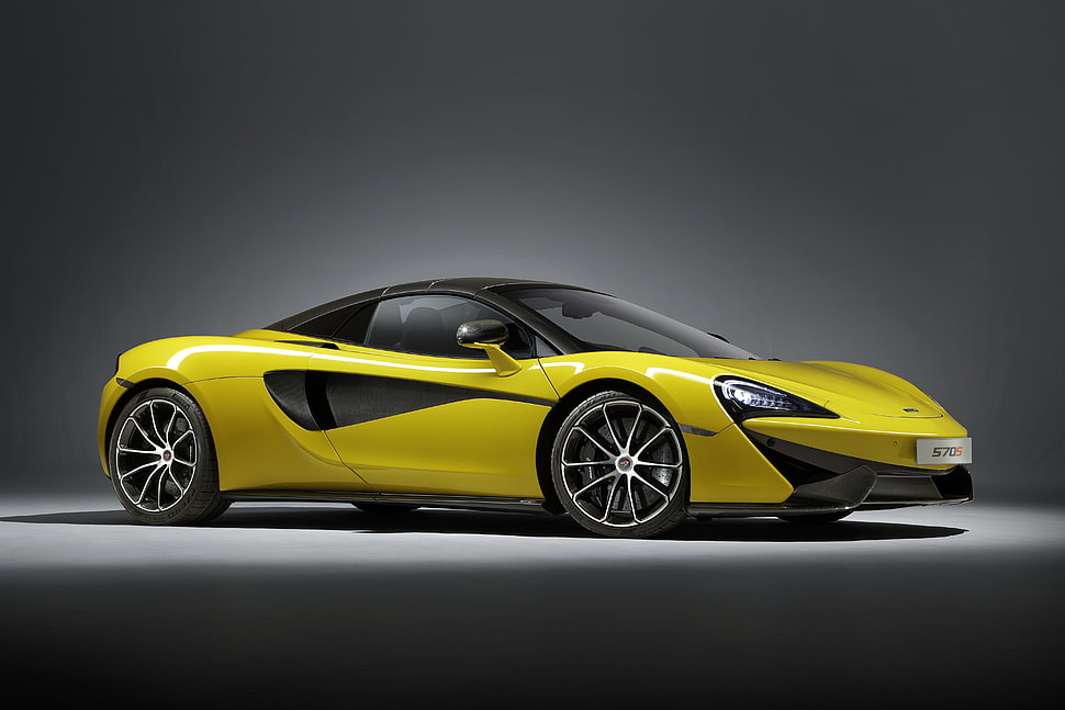 yellow sport coupe HD wallpaper