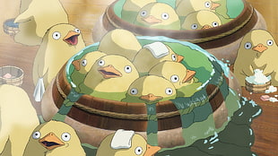 bird anime character in bath illustration, anime, Studio Ghibli, Spirted Away, Spirited Away