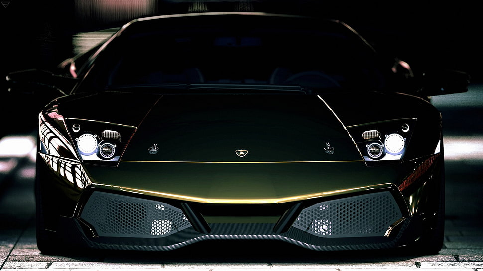 green Lamborghini Aventador, car HD wallpaper
