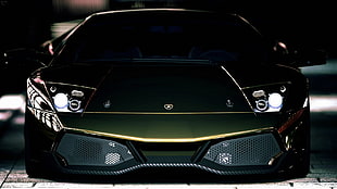 green Lamborghini Aventador, car