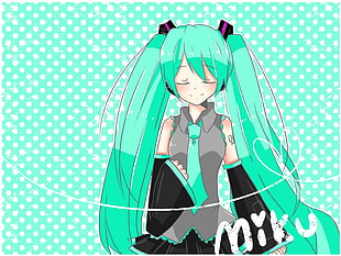 girl anime character with green hair