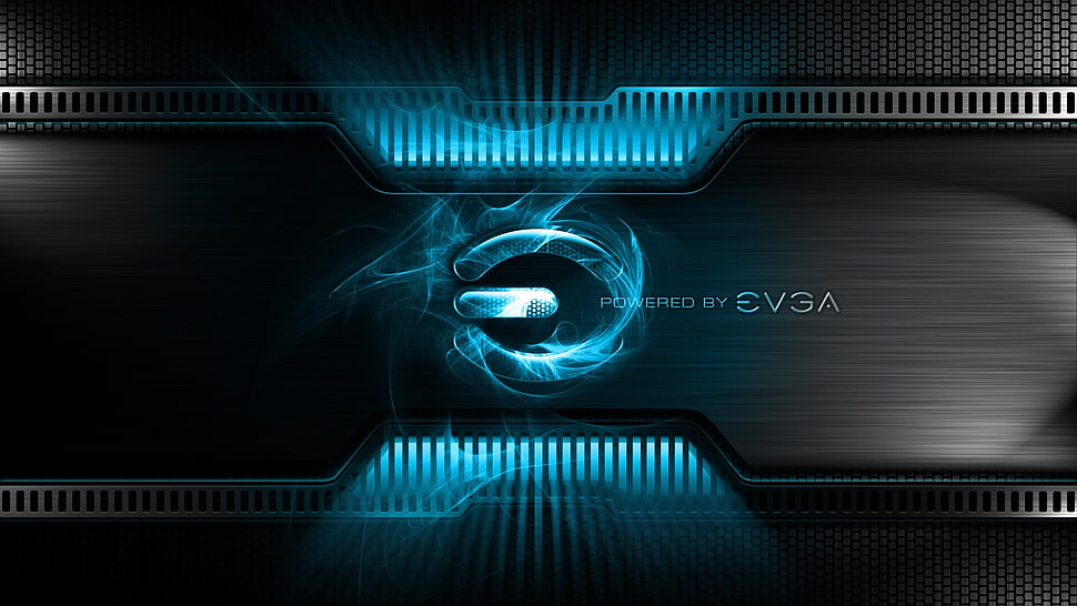 black and gray LED light, EVGA, computer, digital art HD wallpaper