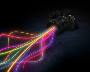 black DSLR camera HD wallpaper