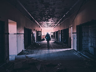 photo of a person on an abandoned place
