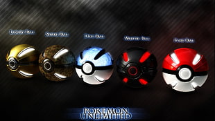 assorted-color Pokeballs, Pokémon