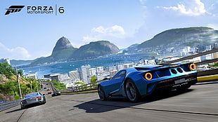 Forza 6 digital wallpaper, Forza Motorsport 6, Ford GT, Audi R8, Rio de Janeiro
