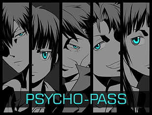Psycho-pass anime 5-panel painting, Psycho-Pass, anime, selective coloring, Tsunemori Akane