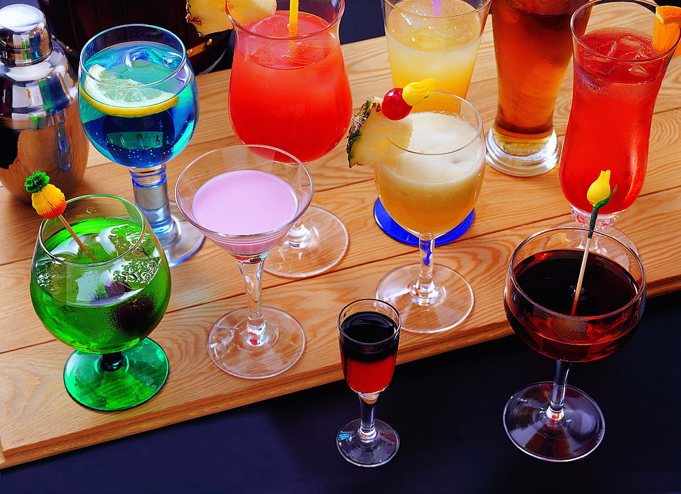assorted drinking wine glasses HD wallpaper