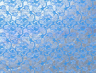 blue and gray floral frame HD wallpaper