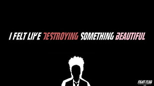 black background with text overlay, Fight Club, movies, quote, black HD wallpaper