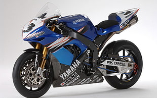 blue and gray Yamaha sports bike, Yamaha YZF HD wallpaper