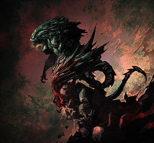 two headed dragon painting, Castlevania: Lords of Shadow, concept art