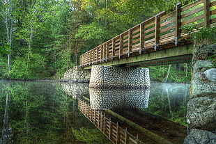 reflective photo of bridge, ipswich river